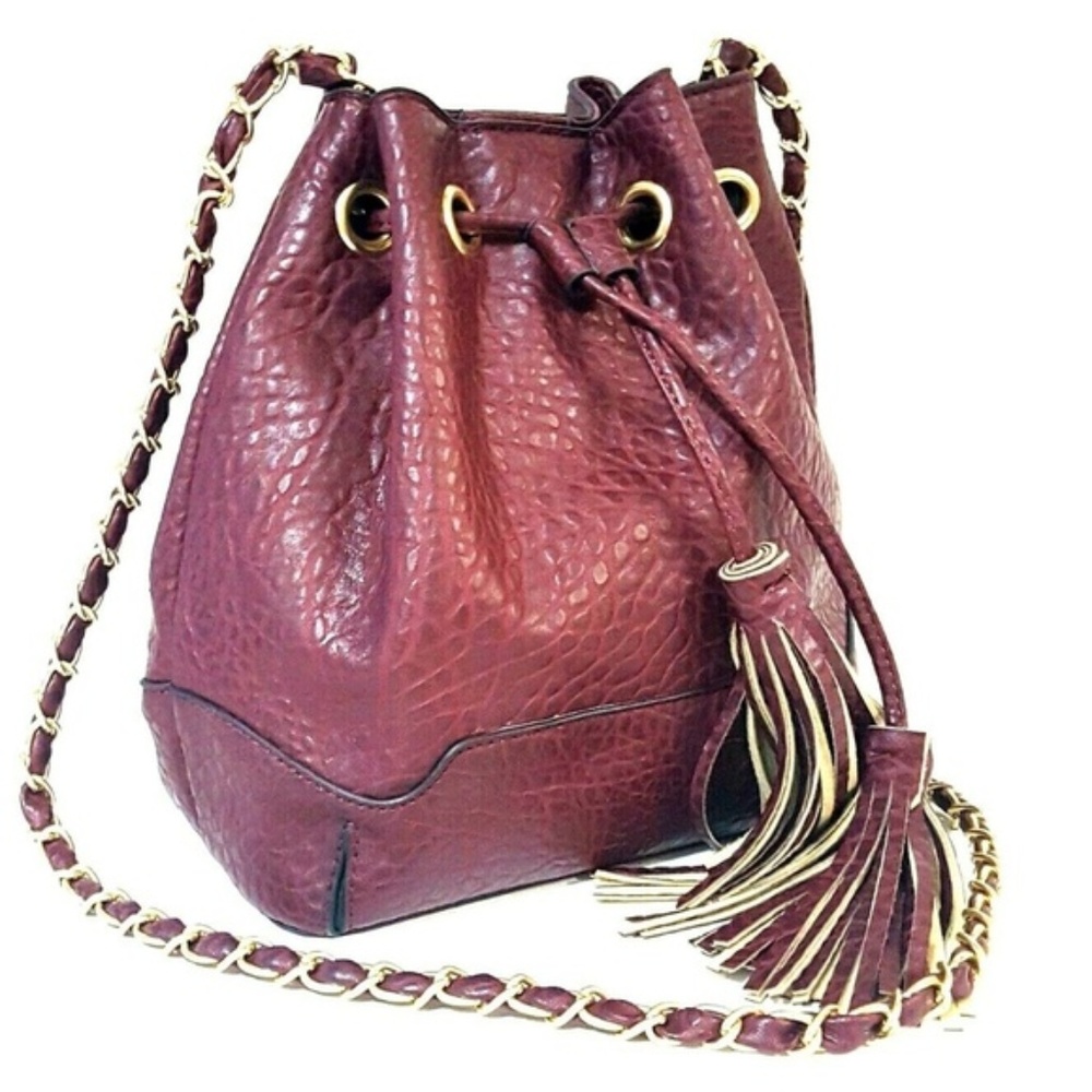 KISS ME COUTURE Maroon Red Crossbody Bag NEW
